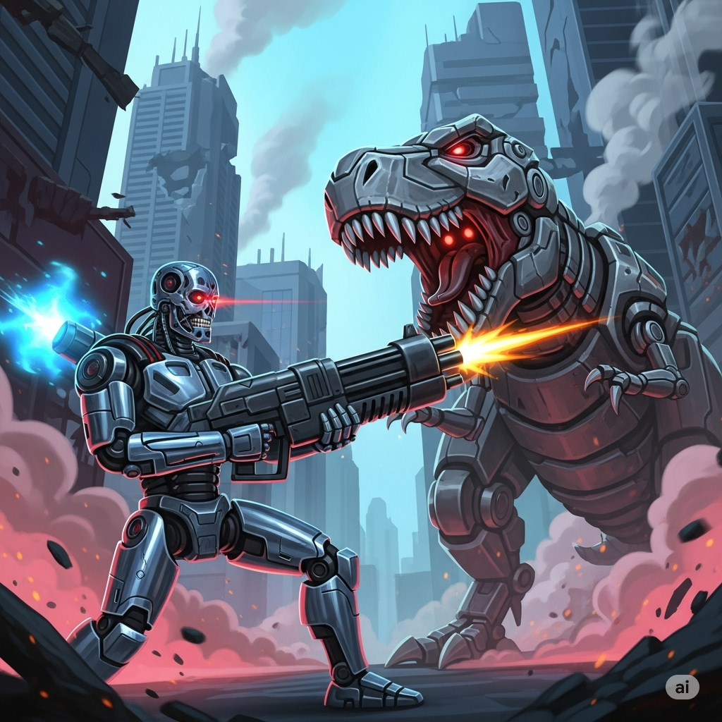 Robot Terminator T Rex