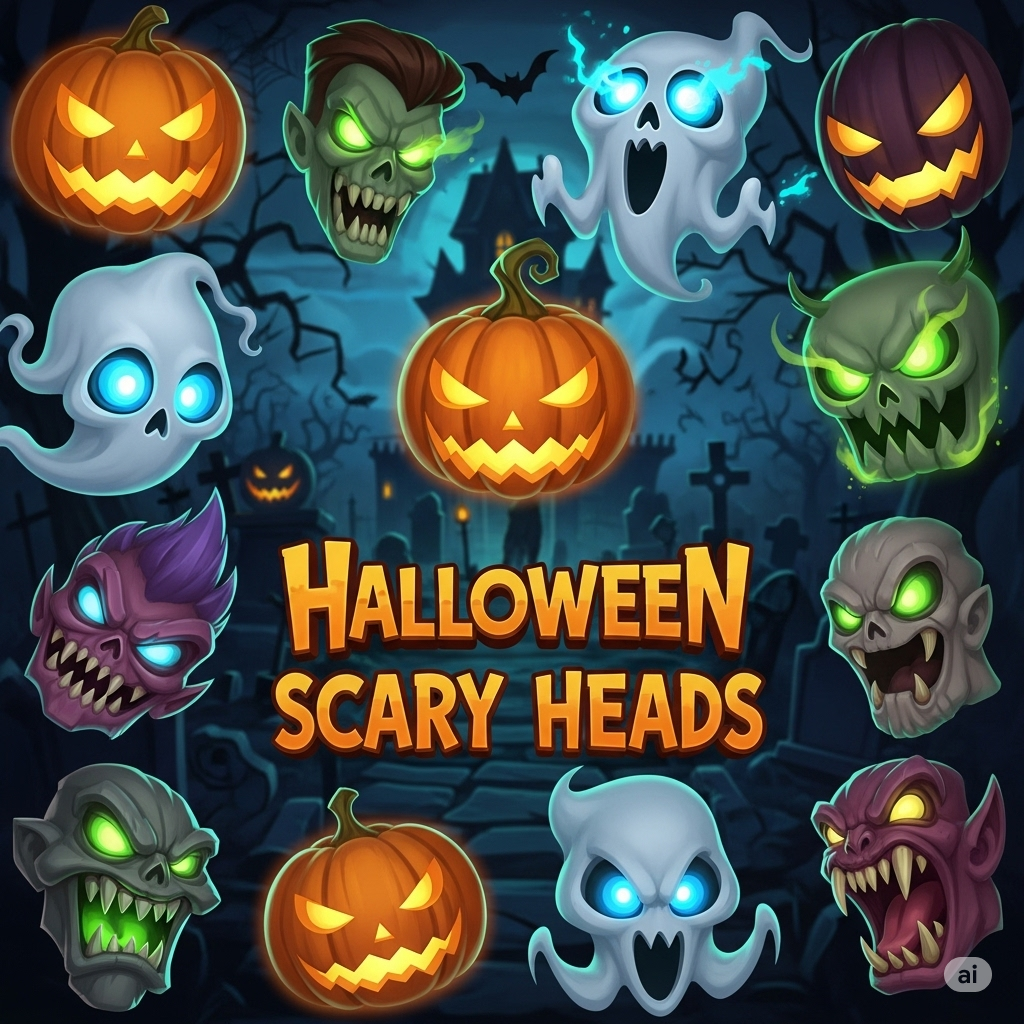 Halloween Scarry Heads