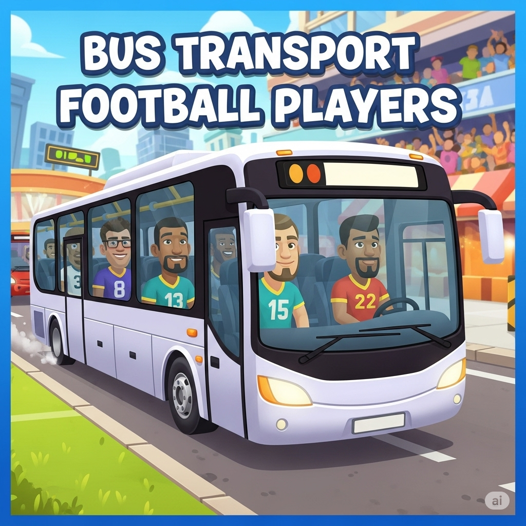 Bus Transport Footbal Players